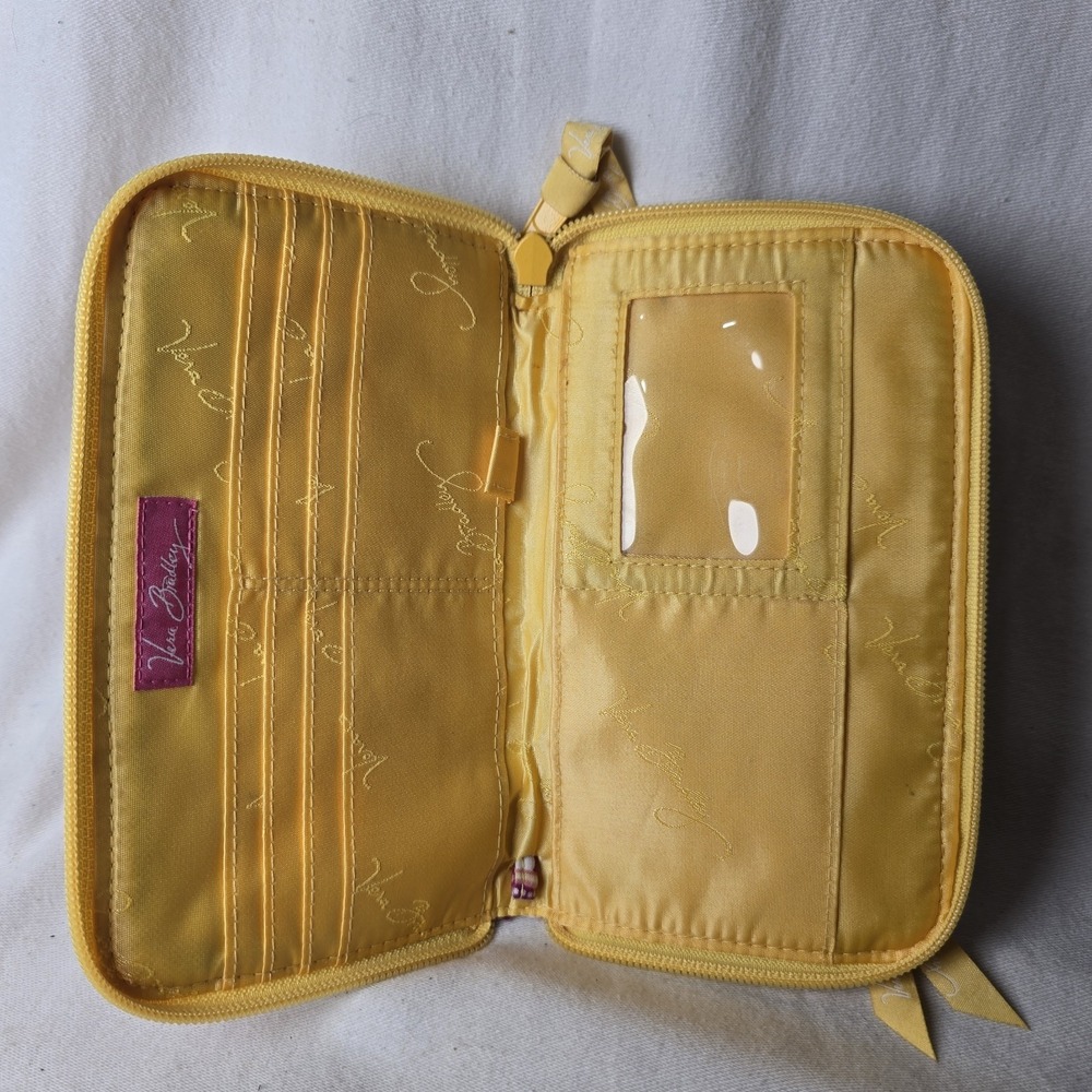 Vera Bradley Bali Gold 8" x 5" Wristlet Folding Wallet Zip Around - Picture 6 of 6